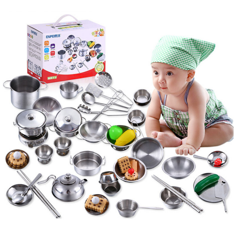 Conjunto de Cozinha Infantil em Aço Inox